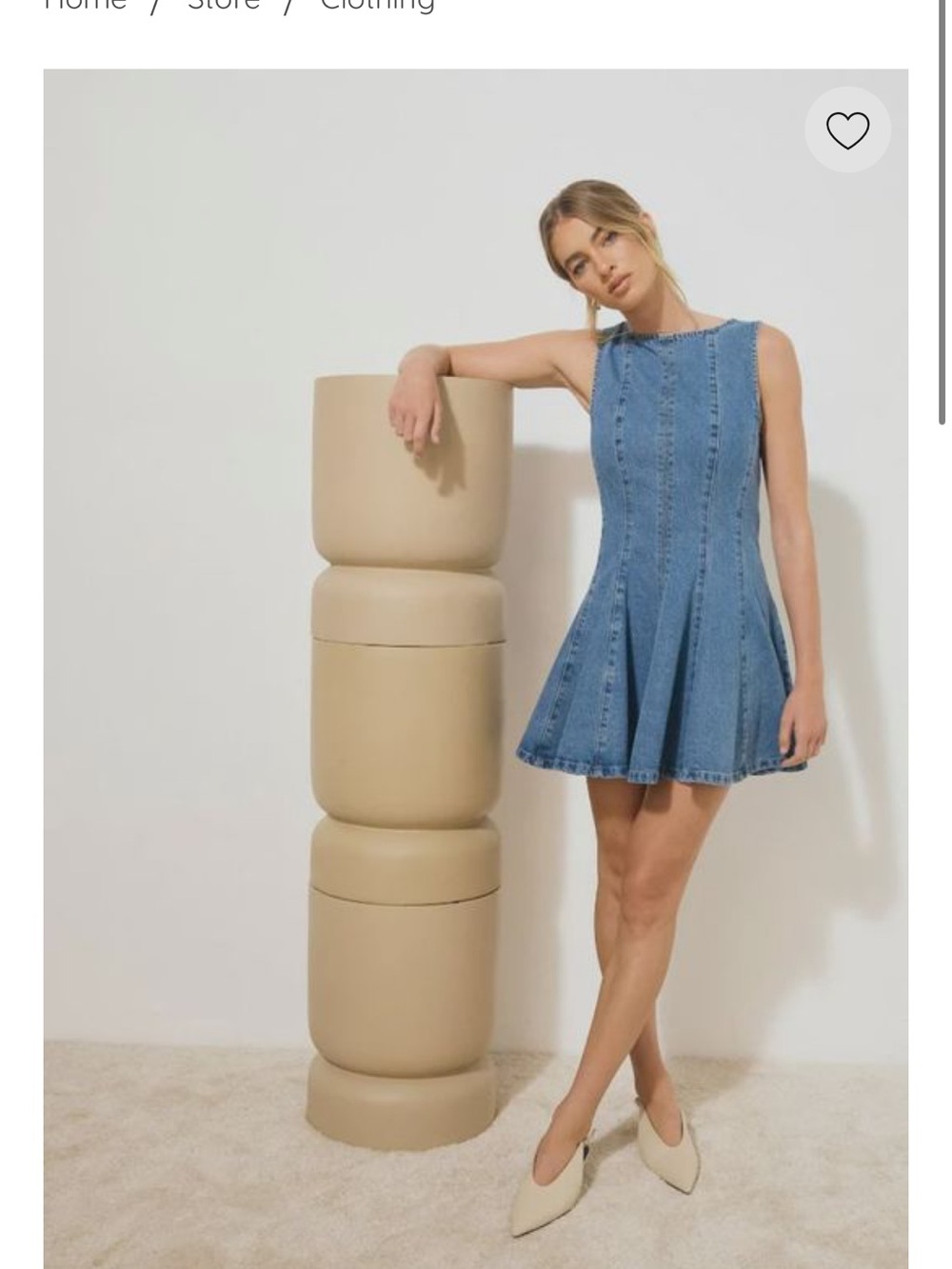 Sleeveless Blue Denim Fit & Flare Mini Dress